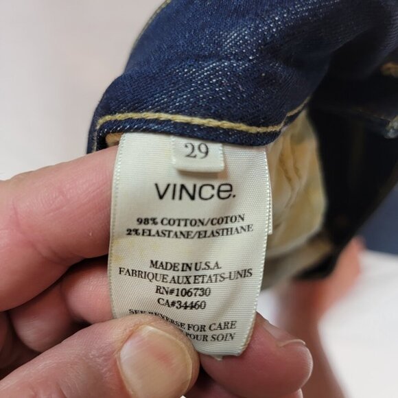 Vince Bootcut Jeans Size 29 Dark Wash Stretch Denim Made in USA - Picture 7 of 10